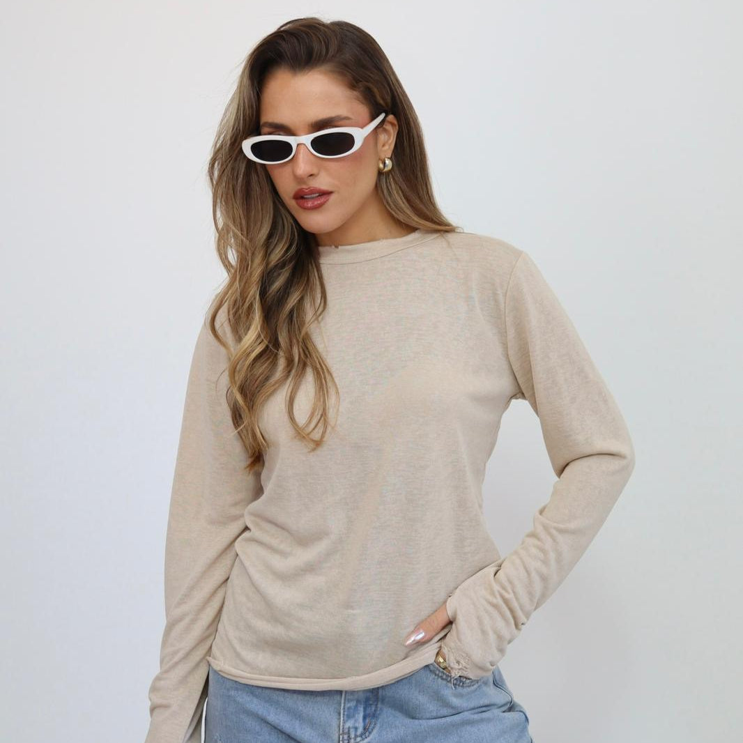 חולצה | בייסיק פשתן עיגול